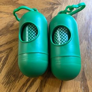 Dog Waste Bag Holders/Dispensers NEW - Set of 2 Hunter Green w/ Bags